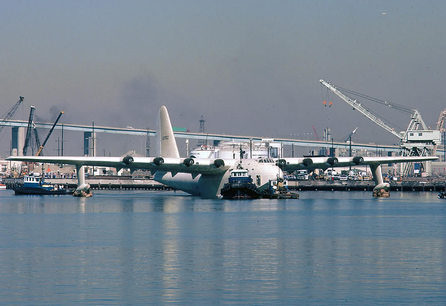 Spruce Goose Floating in Harbor October 29 1981 #1 Photograph by Brian Lockett