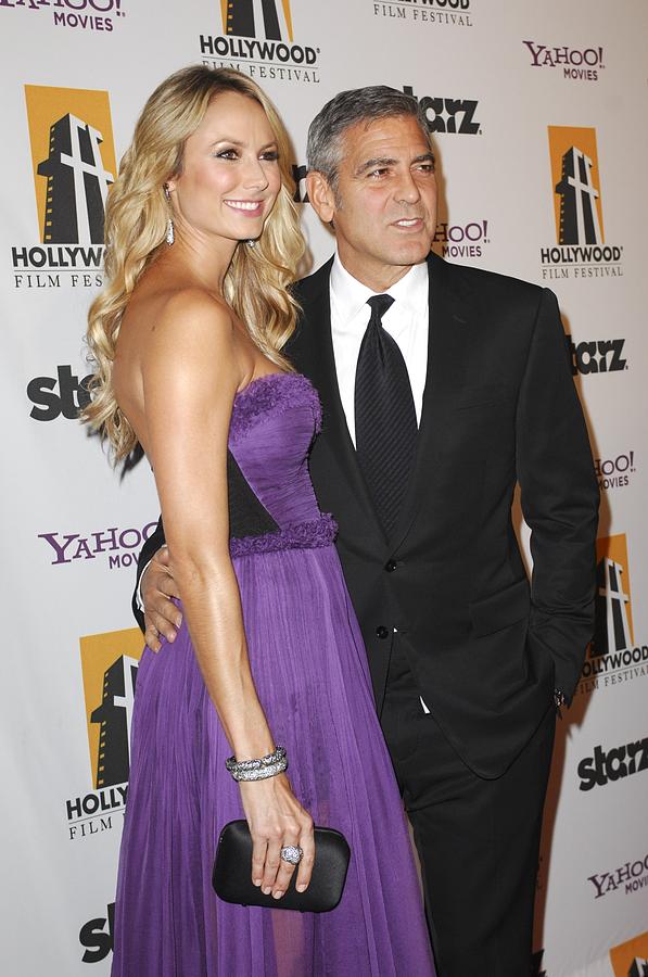 George Clooney Photograph - Stacy Keibler, George Clooney #1 by Everett