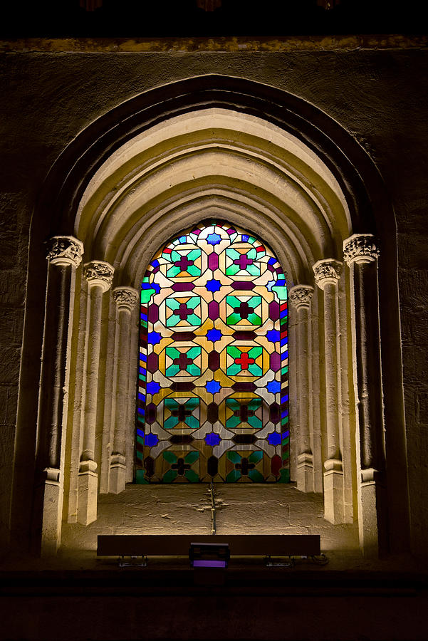 Abstract Photograph - Stained Glass Window in Mezquita #1 by Artur Bogacki