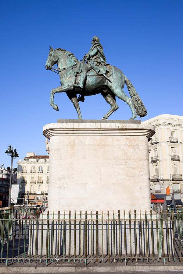 Statue of King Charles III in Madrid #1 Photograph by Artur Bogacki