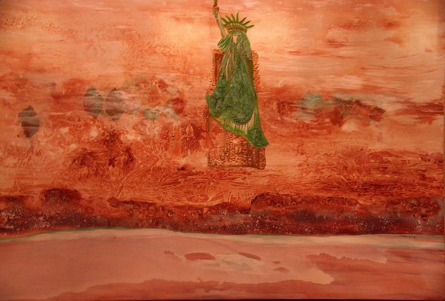 Statue of Liberty #3 Painting by Sima Amid Wewetzer