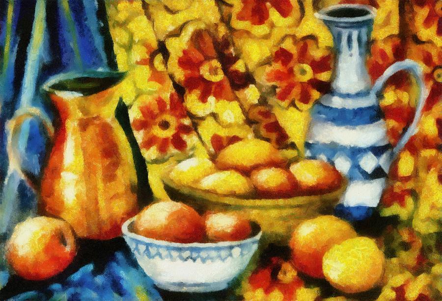 Still Life with Oranges #1 Painting by Michelle Calkins