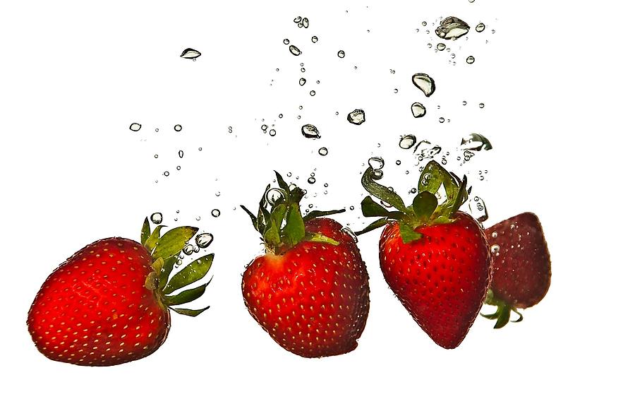 Strawberry Photograph - Strawberry Drop #1 by Todd Heckert