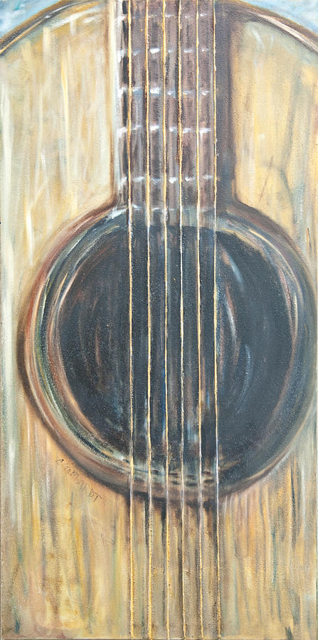 Acoustic Guitar Painting by Chuck Gebhardt
