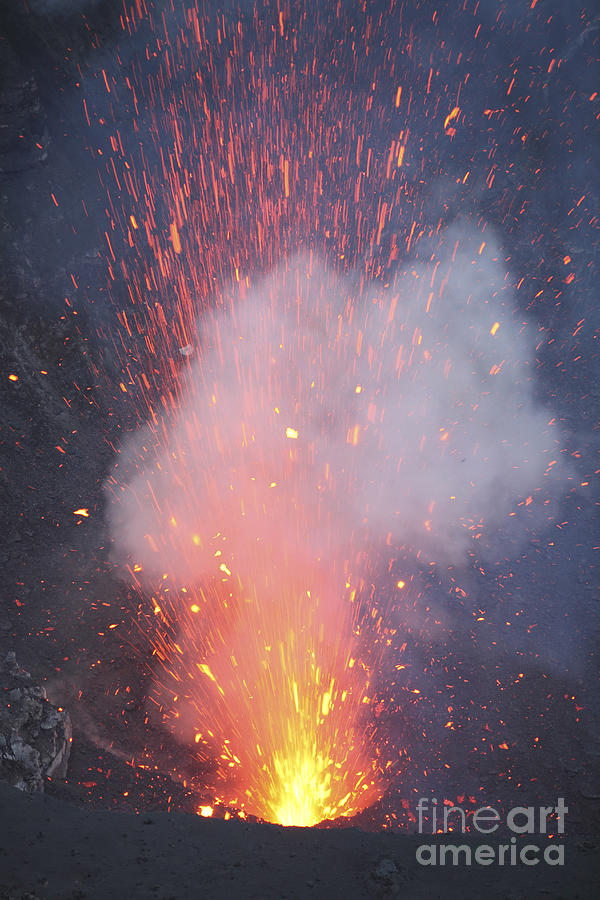 Strombolian Eruption From Vent Photograph