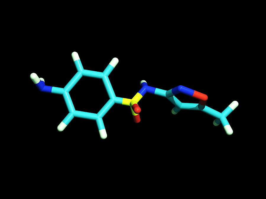 Molecule Photograph - Sulfamethoxazole Molecule #1 by Dr Tim Evans