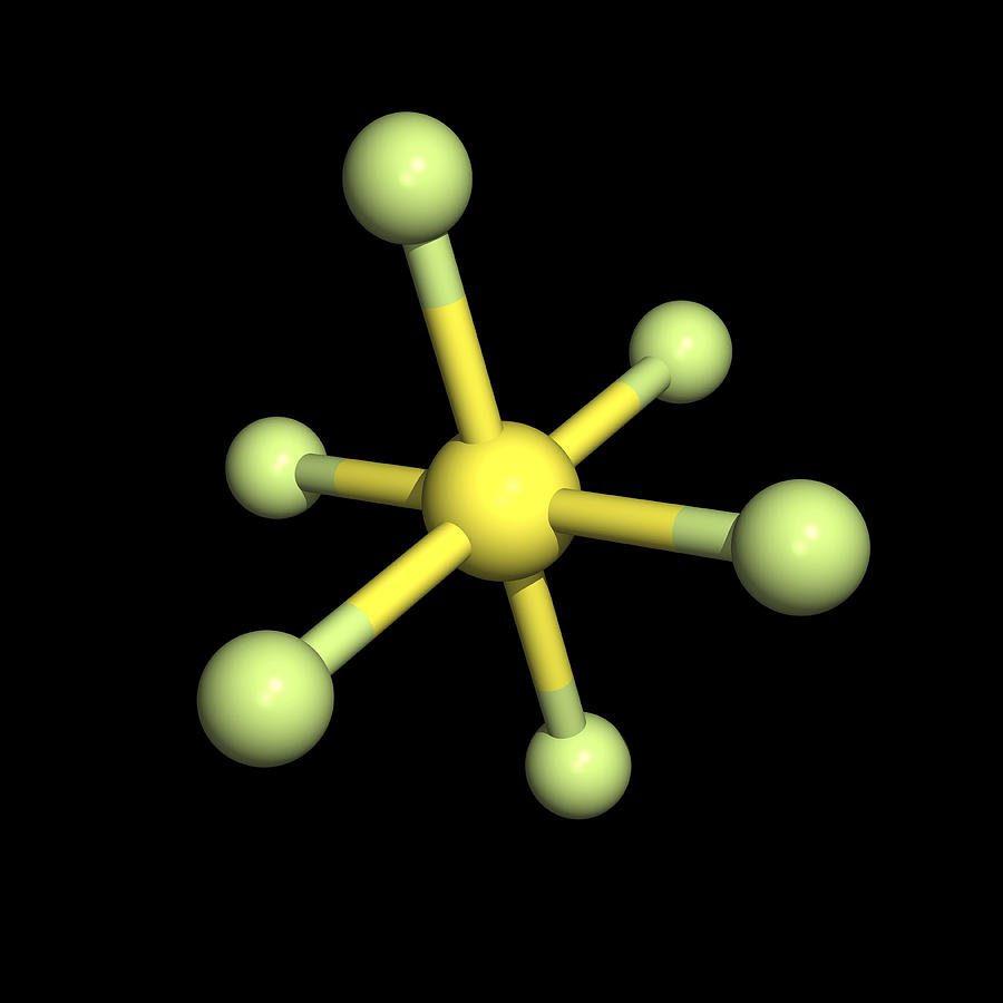 Chemical Photograph - Sulphur Hexafluoride Molecule #1 by Friedrich Saurer
