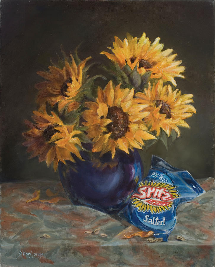 Sunflower seeds #1 Painting by Shari Jones