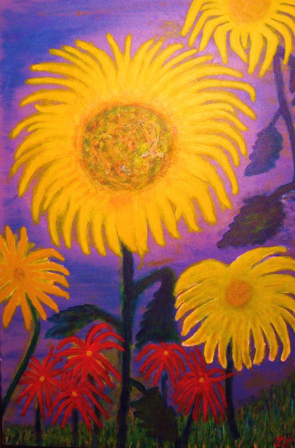 Sunflowers #1 Painting by John Scates