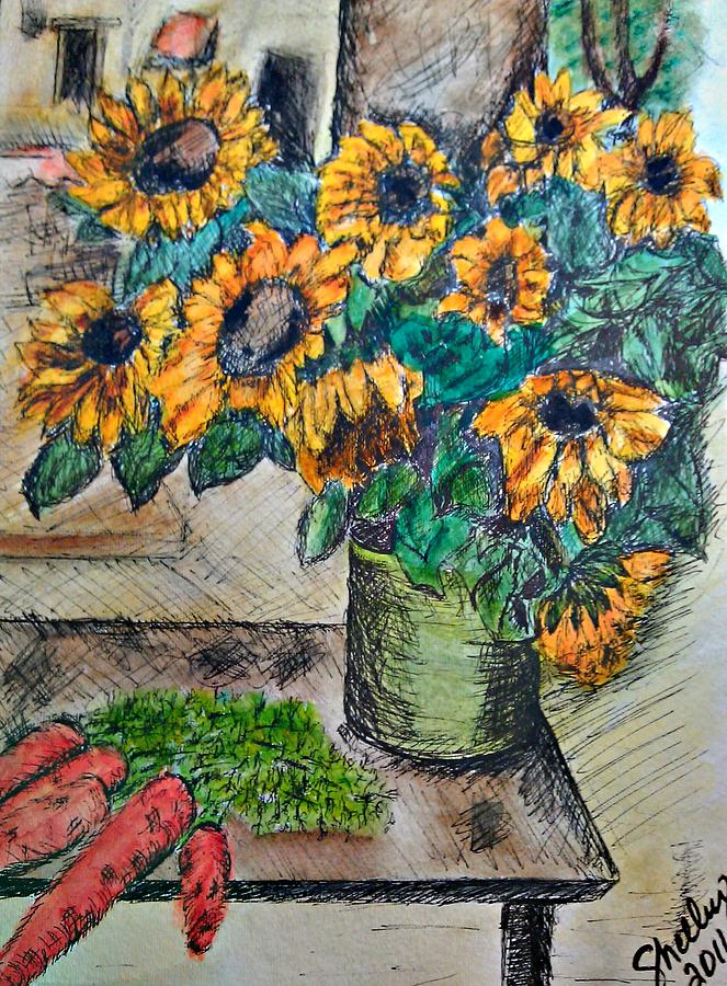 Sunflowers #1 Painting by Shelley Bain