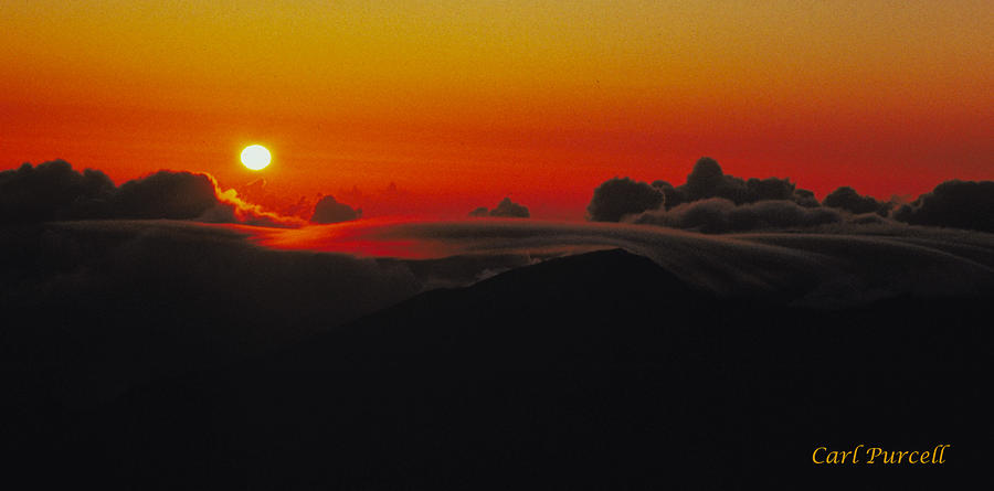 Clouds Photograph - Sunrise on Maui #1 by Carl Purcell