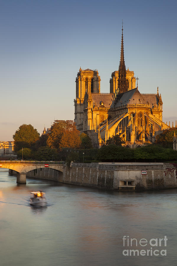Architecture Photograph - Sunrise over Notre Dame #1 by Brian Jannsen