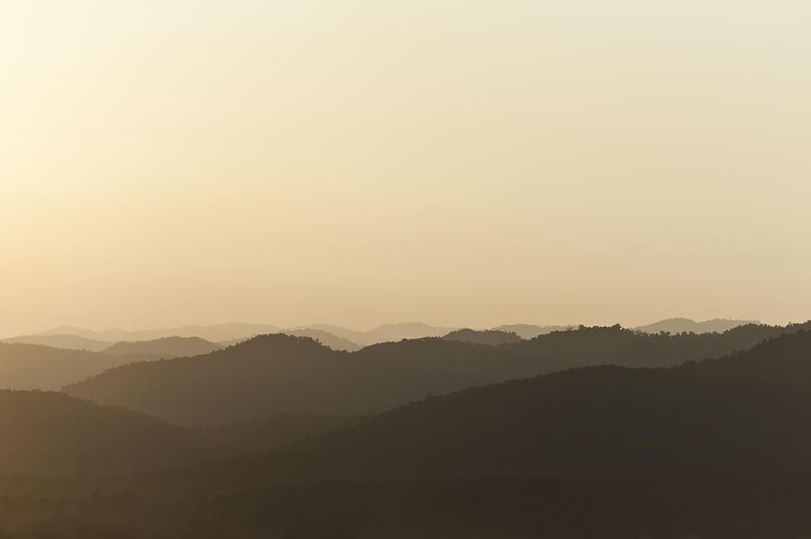 Sunset behind mountains #1 Photograph by U Schade