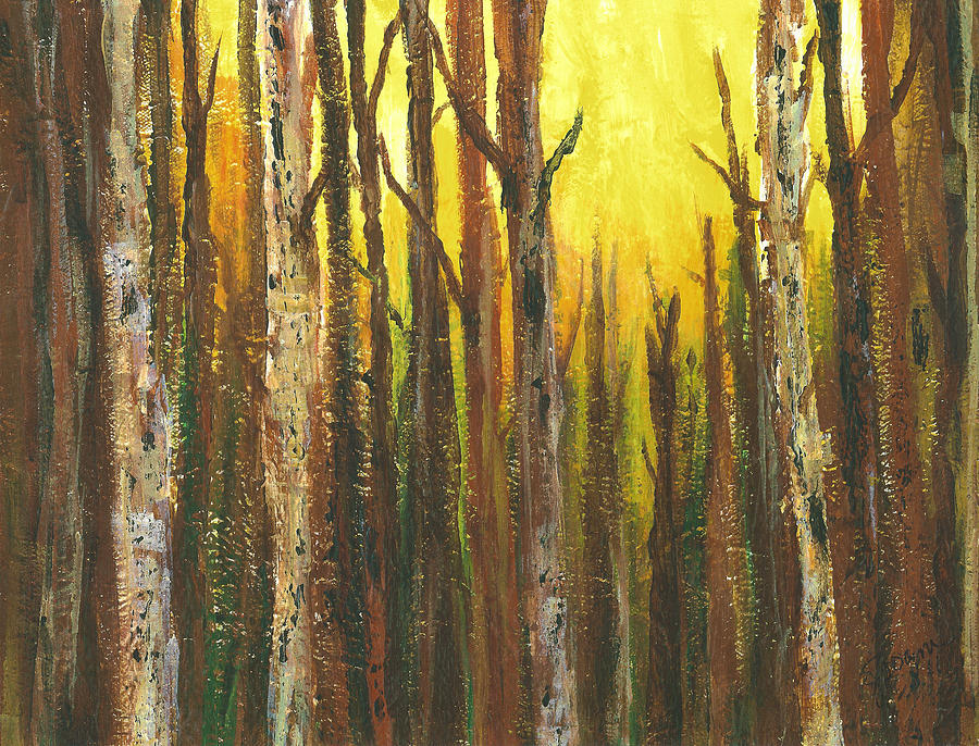 Sunset in the Forest #2 Painting by Elise Boam