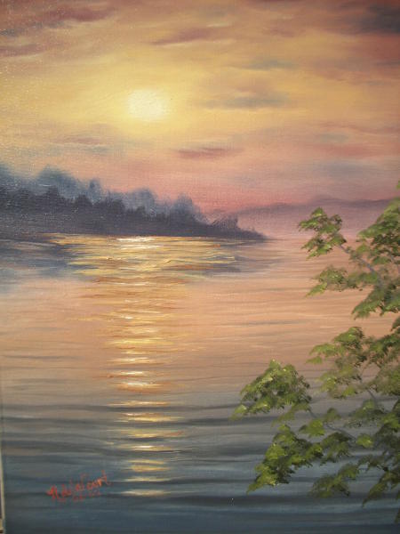 Sunset Lake #1  by Natascha de la Court