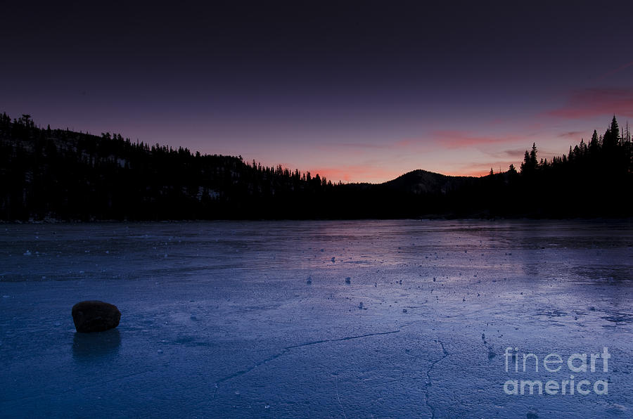 Sunset on frozen Tenaya Lake #1 Photograph by Jim And Emily Bush