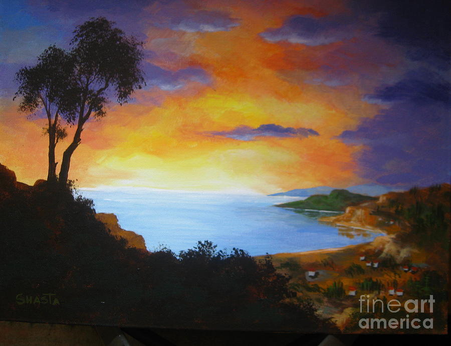 Landscape Painting - Sunset  Ridge #1 by Shasta Eone