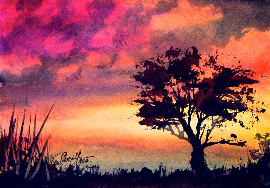 Sunset Solitaire #1 Painting by Frank SantAgata