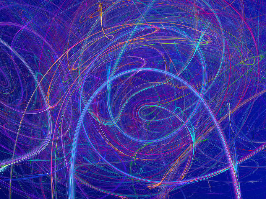 Swirling Lines Of Light #1 Digital Art by Werner Hilpert