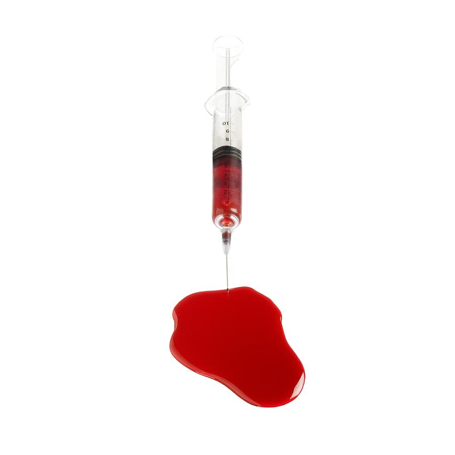 Still Life Photograph - Syringe With Blood #1 by 