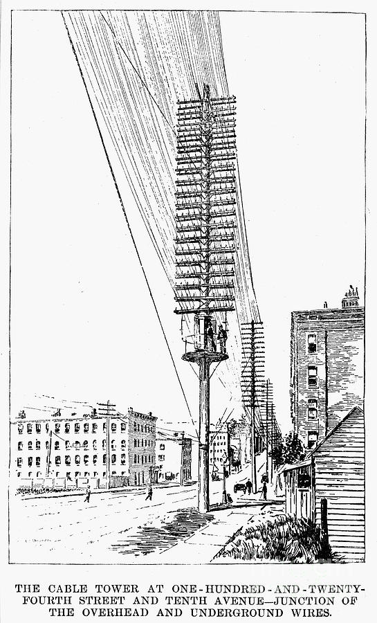 Telephone Lines, 1891 #1 Photograph by Granger