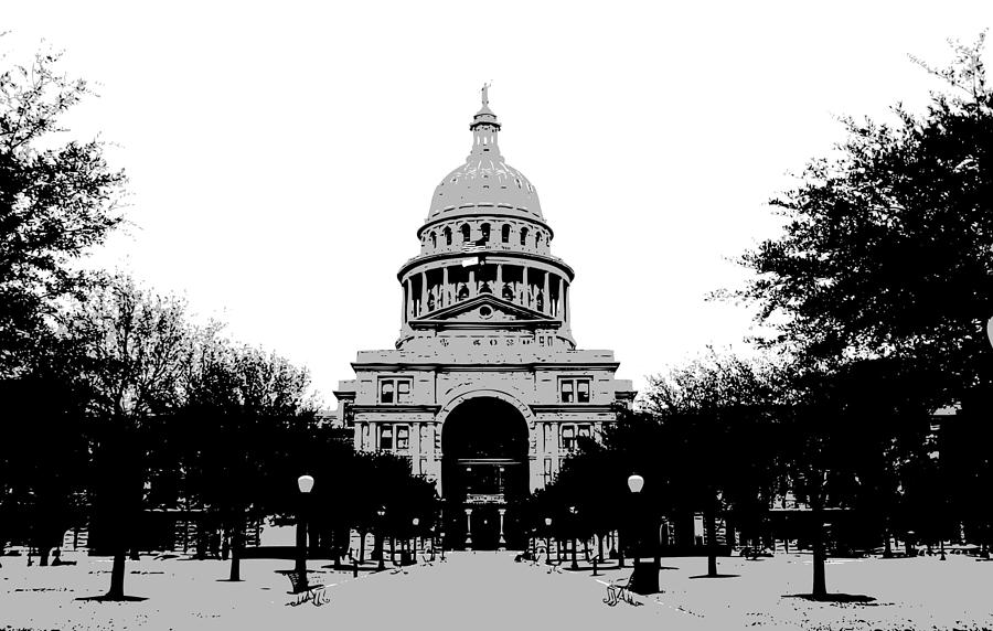 Austin Photograph - Texas Capitol BW3 #1 by Scott Kelley