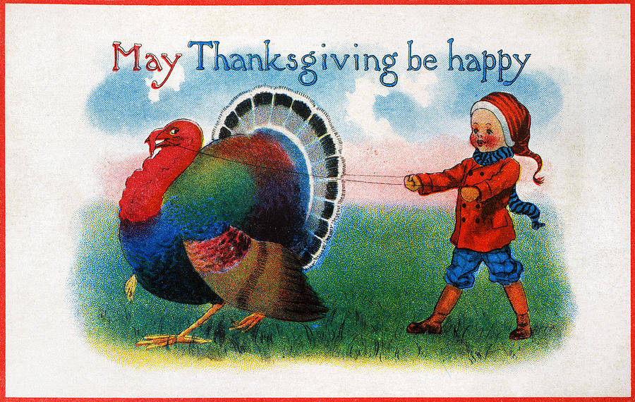 Thanksgiving Card, 1900 #1 Photograph by Granger