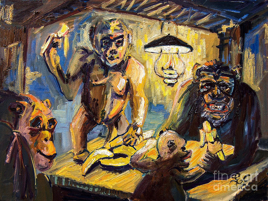 The Banana Eaters Painting by Ginette Callaway
