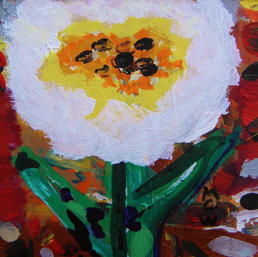 The Beauty of White Flower #1 Painting by Mary Carol Williams