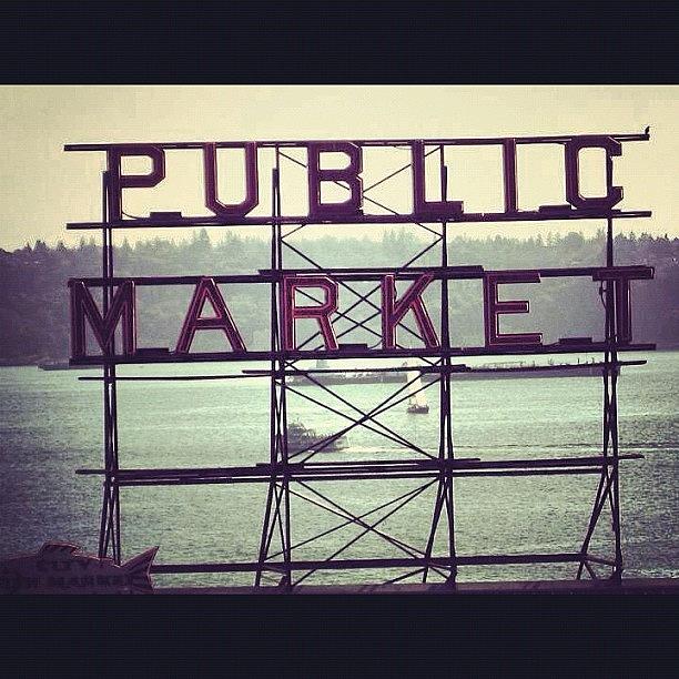 Seattle Photograph - The Famous Sign #pike #place #seattle #1 by Valaree Hoge