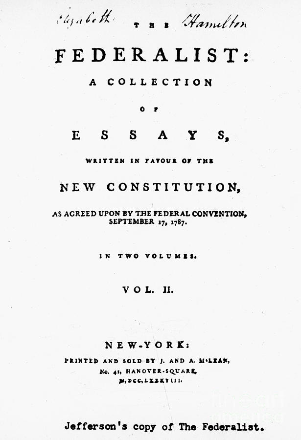The Federalist, 1788 #1 Photograph by Granger