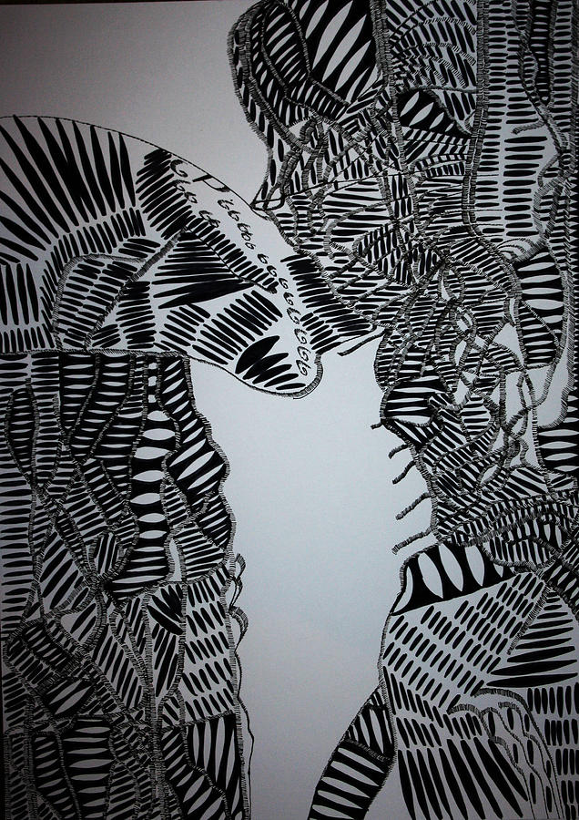 The Kiss #1 Drawing by Gloria Ssali