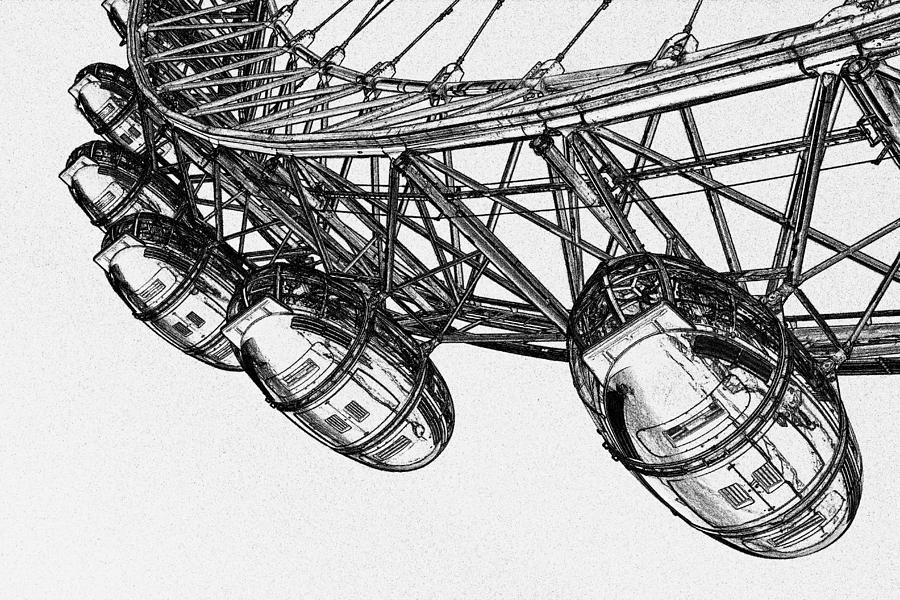 London Digital Art - The London Eye #1 by David Pyatt