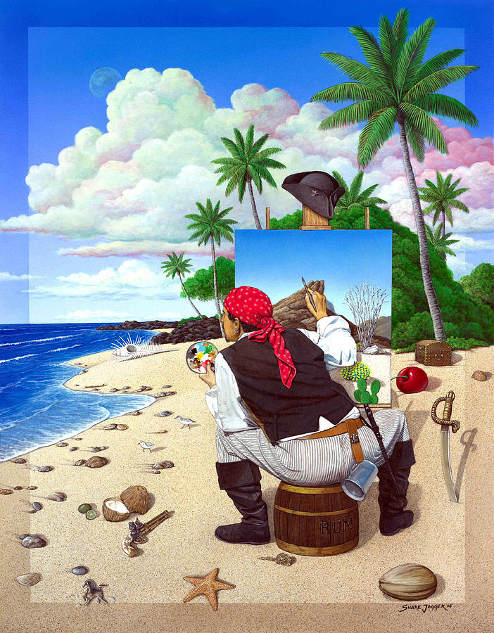 The Painting Pirate  #1 Painting by Snake Jagger