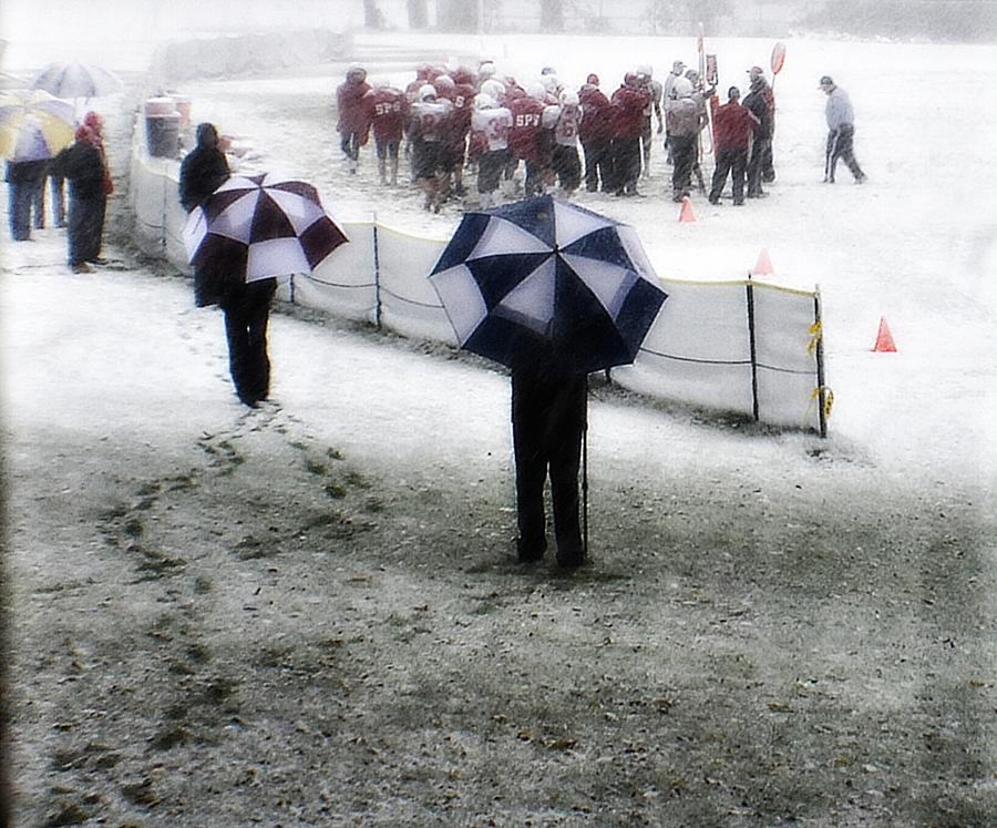 Football Photograph - The Snow Game #1 by Marysue Ryan
