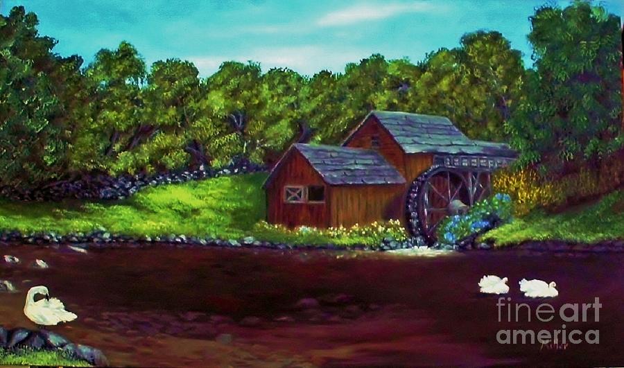 The Water Wheel #1 Painting by Peggy Miller