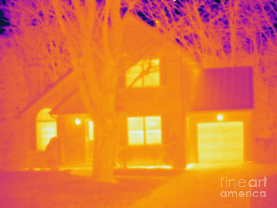 Thermogram Of A House #1 Photograph by Ted Kinsman