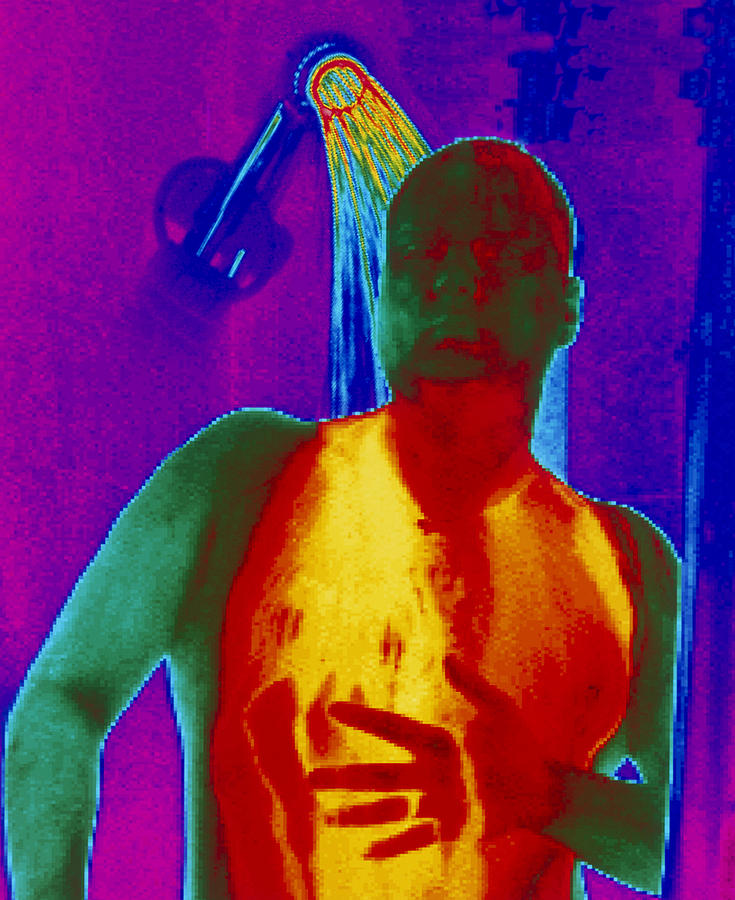 Thermogram Photograph - Thermogram Of A Man Taking A Shower #1 by Dr. Arthur Tucker