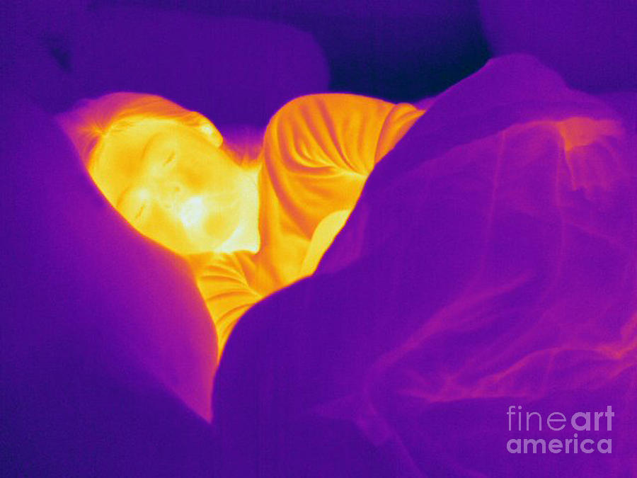Thermogram Of A Sleeping Girl #1 Photograph by Ted Kinsman