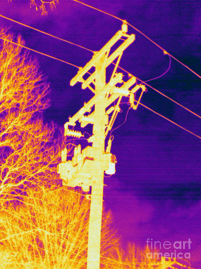 Thermogram Of Electrical Wires #1 Photograph by Ted Kinsman