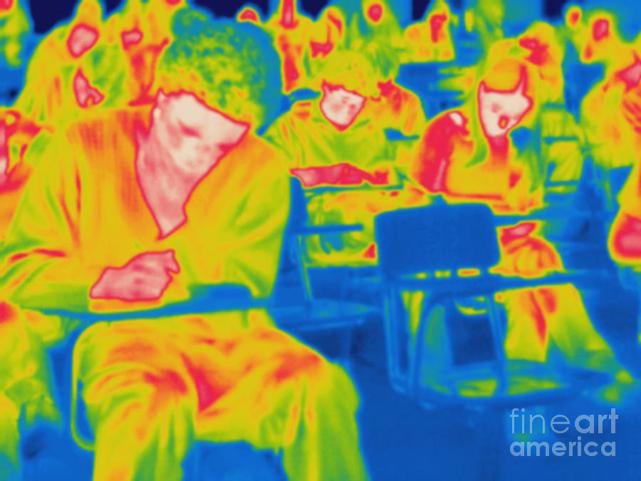 Thermogram Of Students In A Lecture #1 Photograph by Ted Kinsman