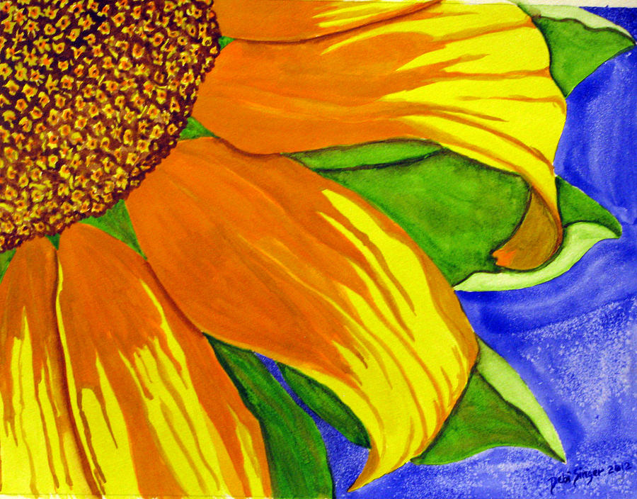 This Is No Subdued Sunflower Painting by Debi Singer - Fine Art America