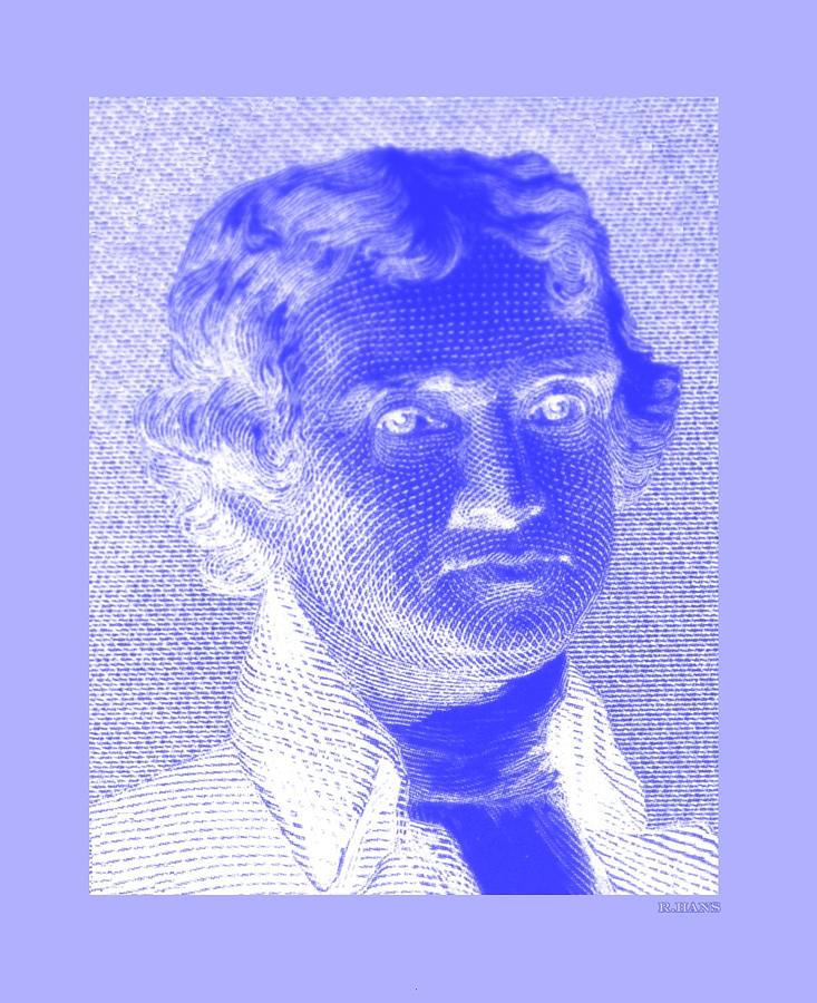 THOMAS JEFFERSON in NEGATIVE BLUE #1 Photograph by Rob Hans