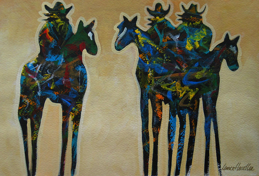 Three In Color Painting by Lance Headlee