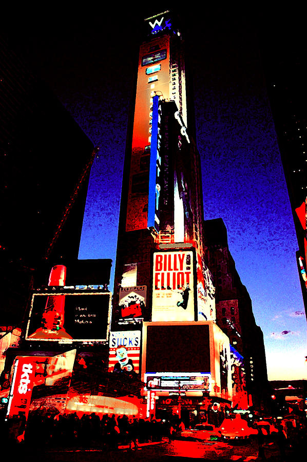 Broadway Photograph - Times Square - digital art #1 by Magdalena Warmuz-Dent