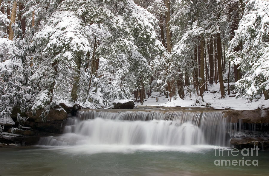 Tolliver Falls - Winter Photograph by Jeannette Hunt