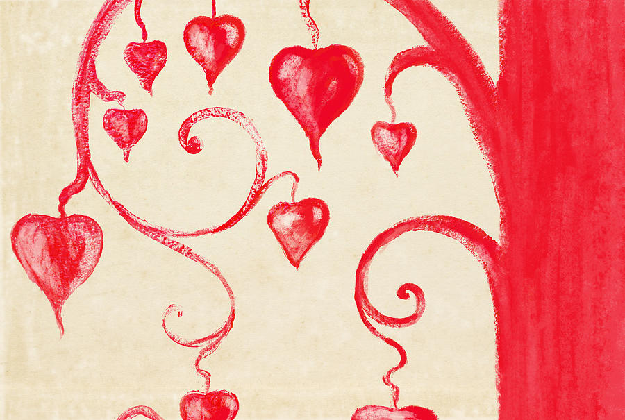 Tree Of Heart Painting On Paper #1 Painting by Setsiri Silapasuwanchai