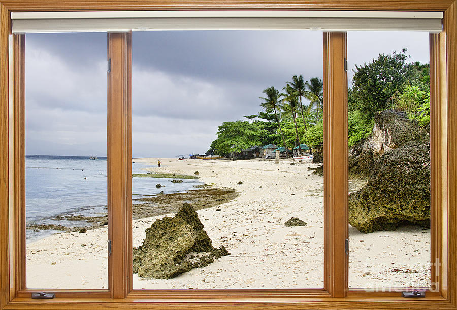Tropical White Sand Beach Paradise Window Scenic View Photograph by James BO Insogna