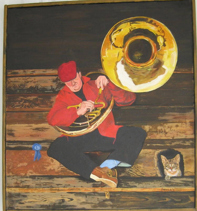 Muscian Painting - Tuba Player #1 by John Sowley