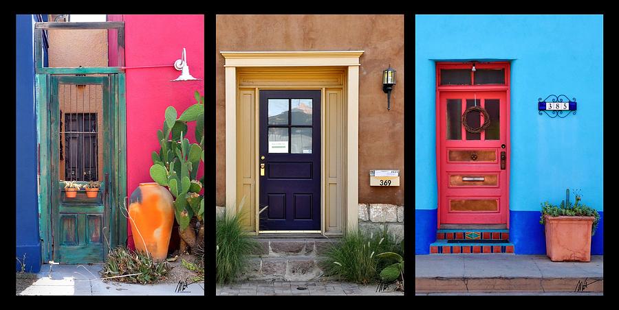 Tucson Barrio Door Trio Photograph by Mark Valentine